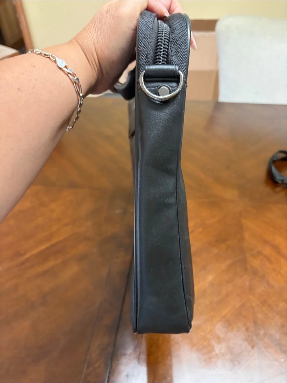 Kenneth Cole Reaction Black Laptop Briefcase with Front Zip